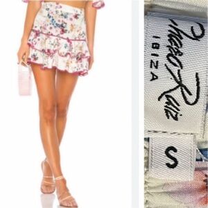 Charo Ruiz Floral Mini Skirt - White and Pink